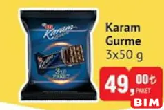ETİ KARAM GURME ÇİKOLATALI GOFRET 3X50 G ETİ KARAM GURME ÇİKOLATALI GOFRET 3X50 G